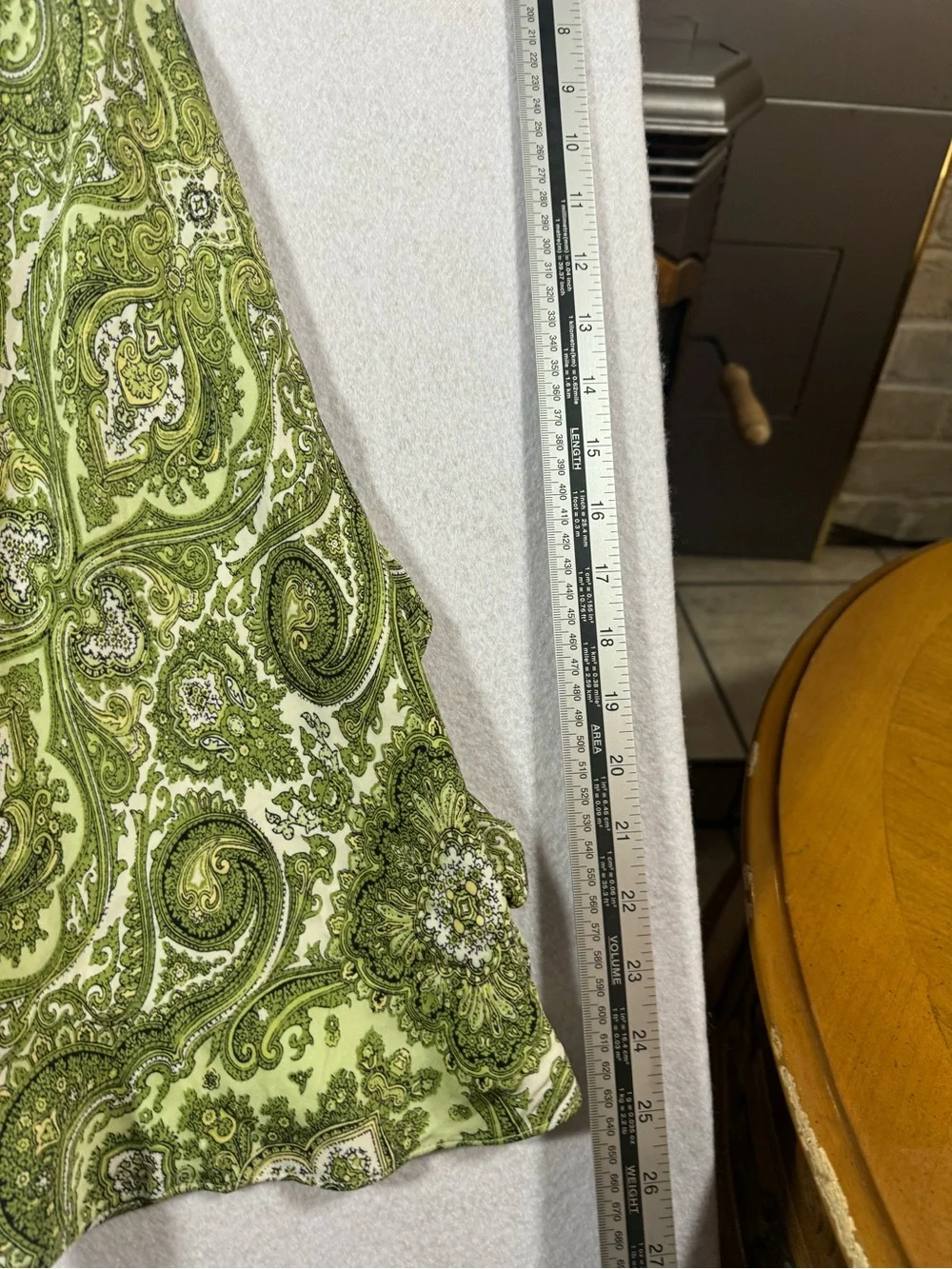 Ann Taylor Green Paisley A-Line Skirt silk boho